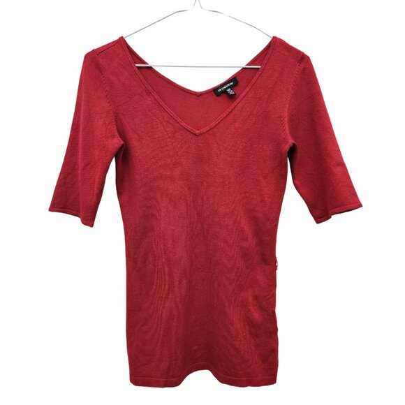 Le Chateau Red V-Front & Back Sweater - Picture 2 of 5